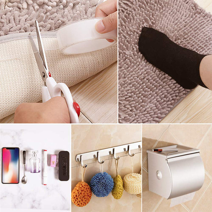 Double Sided Heavy Duty Adhesive Tape - Reusable Clear Strong Tape for sticking