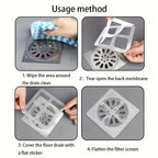 Drain Hair Catcher Mesh Sticker, Disposable Shower Strainer Bathroom Anti-clogging And Insect Filter Sticker usage method