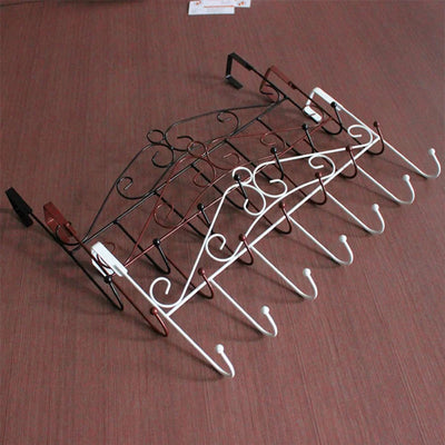 Space Saving Drill - Free Door Mount Stainless Steel Door Hanger With 7 Hooks sets