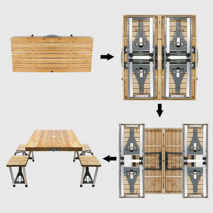 Compact folding table with metal legs, sturdy picnic table by Homesouq Qatar Folding Picnic Table