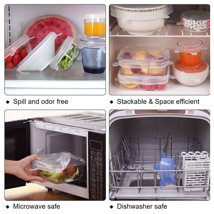 Airtight food covers silicone set providing reliable food storage with reusable silicone lids from Homesouq Qatar