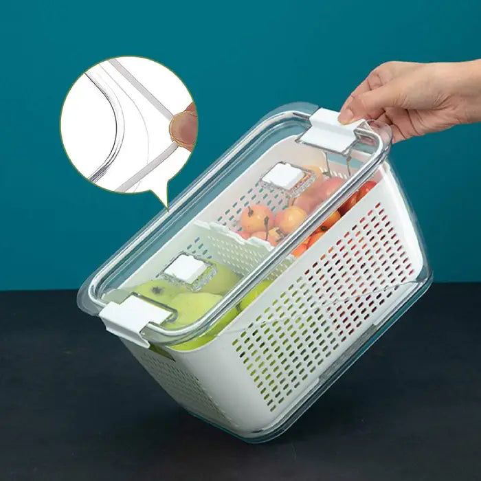 Storage Basket with secure lid and handle for easy carrying and sealing food items Homesouq Qatar