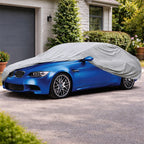 Outdoor car cover used on sedan for all-weather protection in Qatar