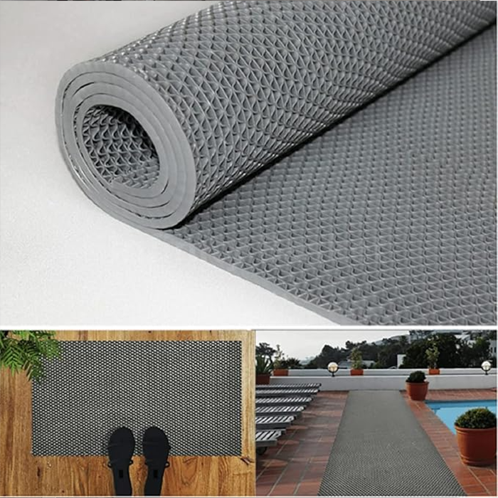 Close up textured floor mats surface with drainage pattern Qatar
