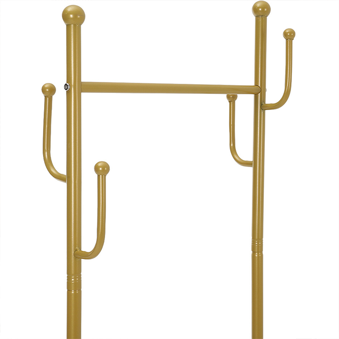 Close up view of metal cloth hanger stand hooks and crossbar hanging rack design Qatar