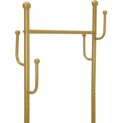 Close up view of metal cloth hanger stand hooks and crossbar hanging rack design Qatar