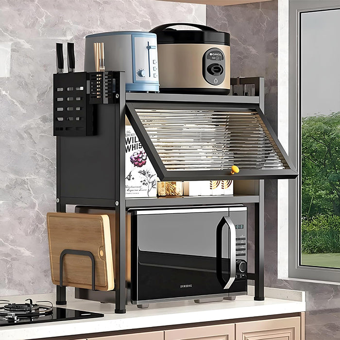 Microwave oven rack space-saving microwave oven stand with upper spice rack by Homesouq Qatar