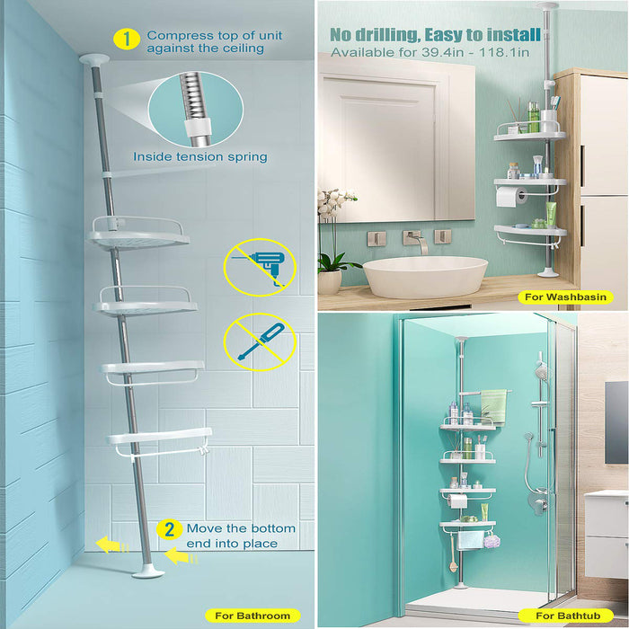 Durable shower corner shelf, bathroom wall shelf qatar for storage by Homesouq Qatar