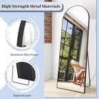 High strength aluminum alloy standing mirror with stable bracket support Qatar