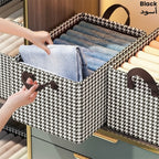 Durable wardrobe organizer storage organizer for home use with a stable cloth storage rack by Homesouq Qatar black