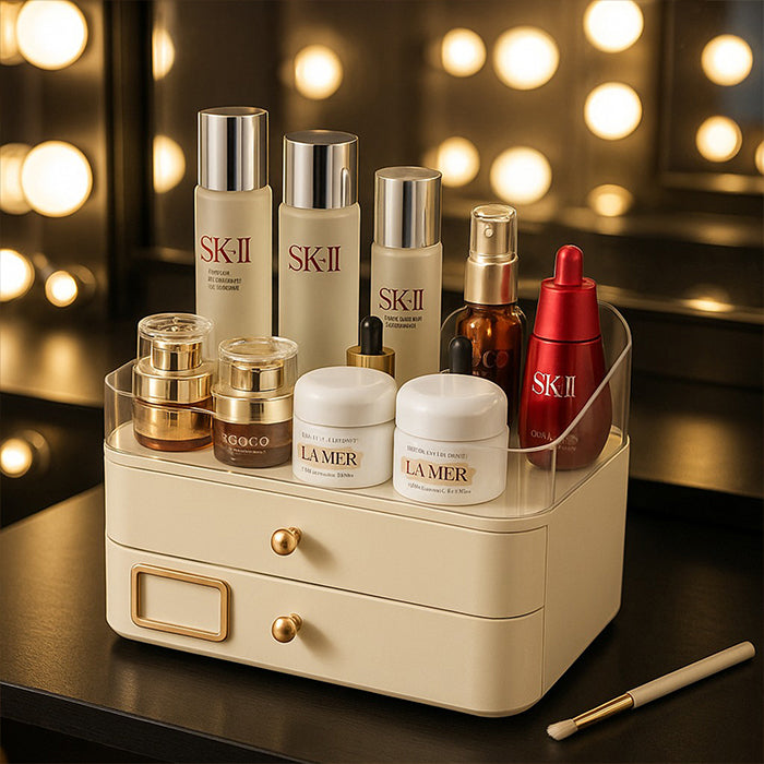 Dust Proof Makeup Organizer Box Elegant Design Suitable for Vanity Use