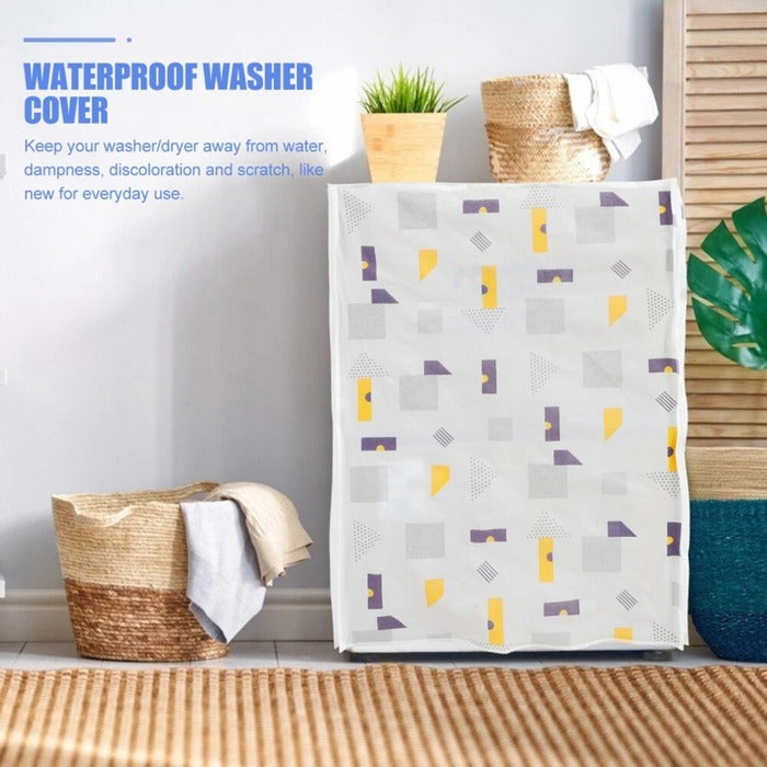 Dust Proof Roller Waterproof Washer Dryer Washing Machine Cover  Printed Design