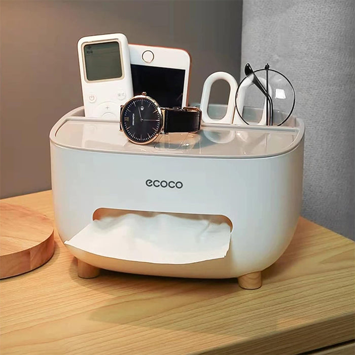 ECOCO Desktop Tissue Box Simple Multifunctional Creative Cute Remote Control Storage
