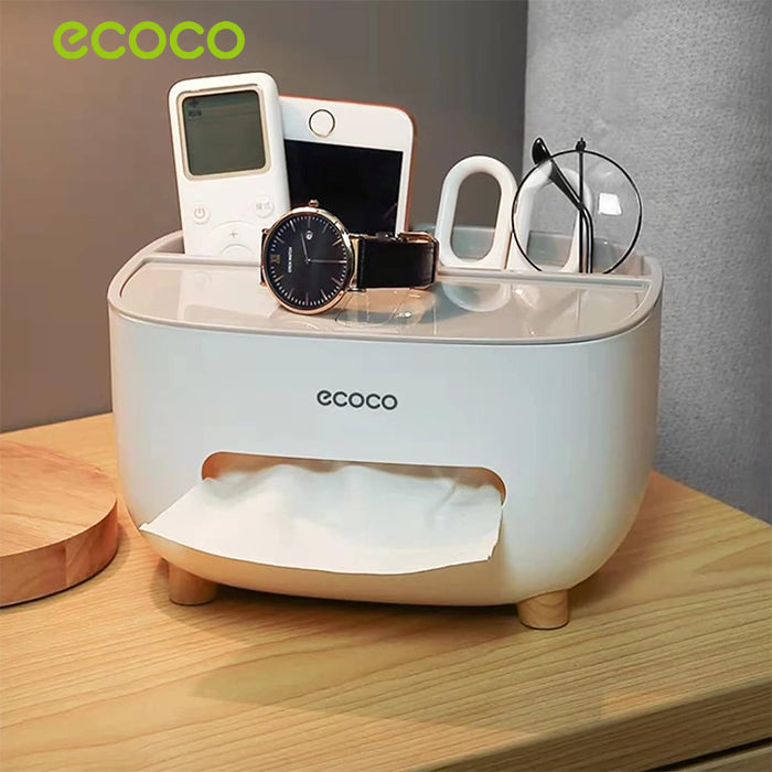 ECOCO Desktop Tissue Box Simple Multifunctional Creative Cute Remote Control Storage Homesouq Qatar