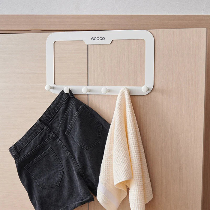 ECOCO Over Door Hook Adhesive 6 Hooks Door Hanger for Clothes 