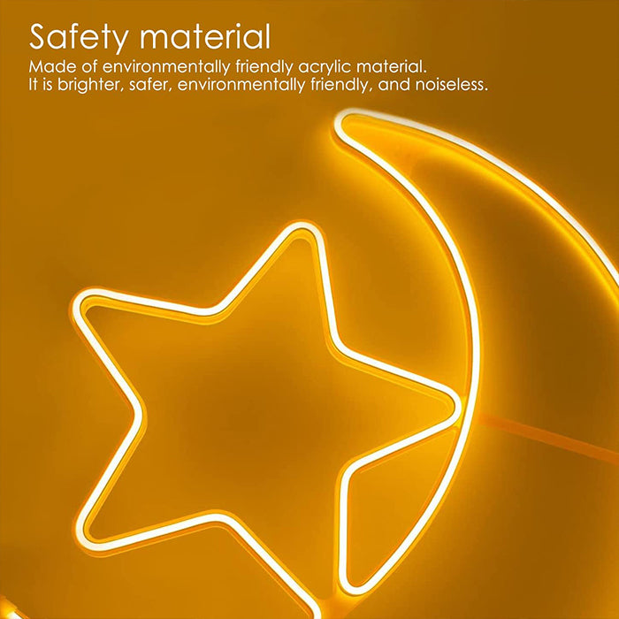 Ramadan lights crescent moon and star decorative lights made from safe acrylic material for festive home decor in Qatar