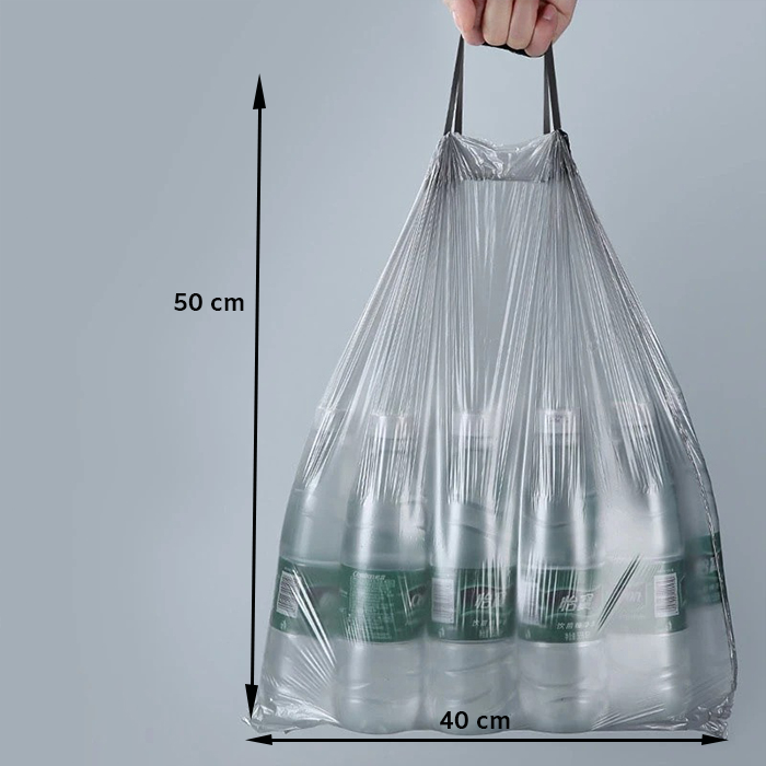 Durable plastic trash bag roll for kitchen and home waste disposal, strong leak-resistant trash bag design Qatar