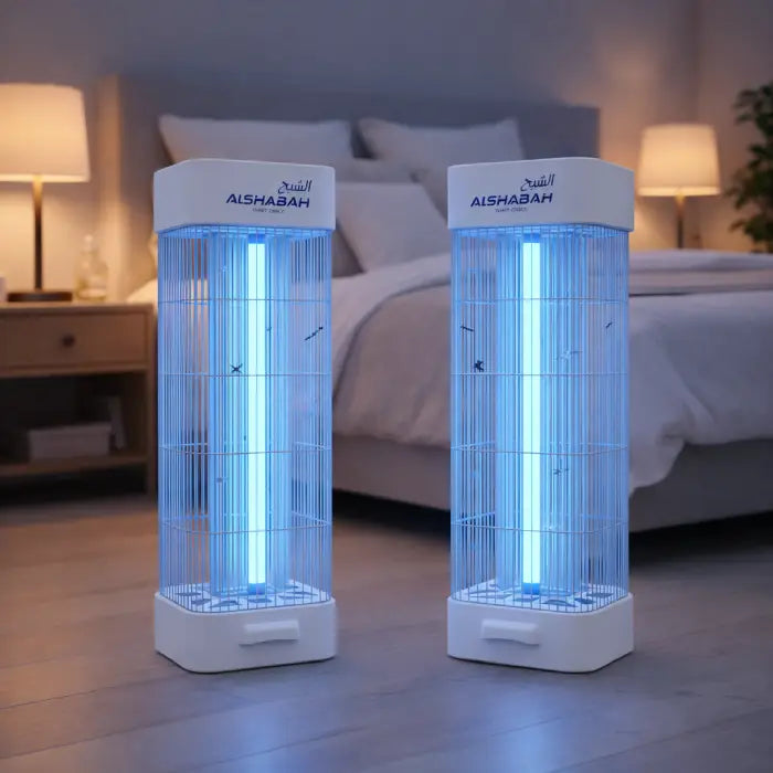 Mosquito killer lamp placed in bedroom providing safe and silent insect removal at night in Homesouq Qatar
