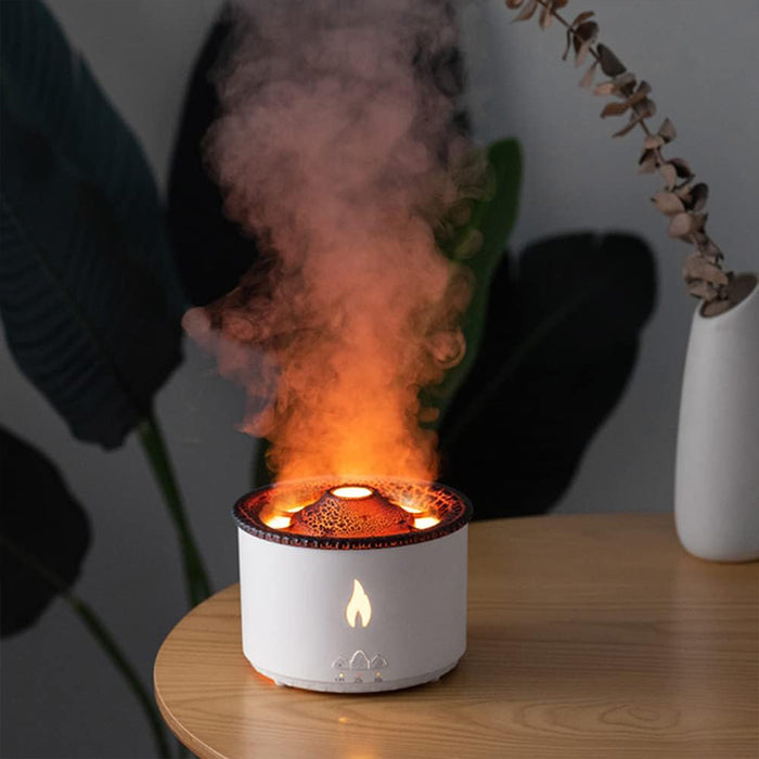 Electric Aroma Air Humidifier Volcano Mountain Flame Essential Oil Diffuser Large 500ml Capacity