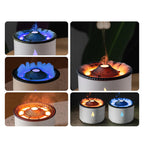 Electric Aroma Air Humidifier Volcano Mountain Flame Essential Oil Diffuser Multi-Color LED Lighting