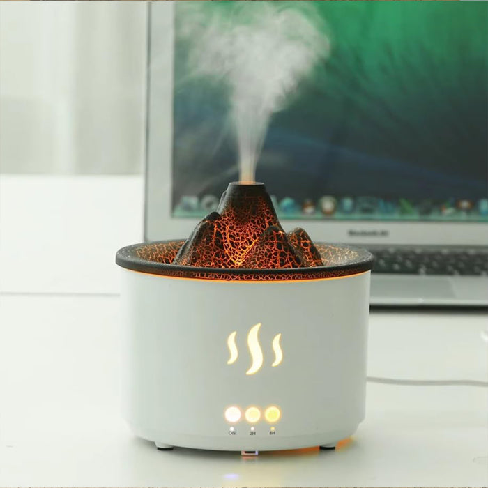 Electric Aroma Air Humidifier Volcano Mountain Flame Essential Oil Diffuser Multi-Functional Use