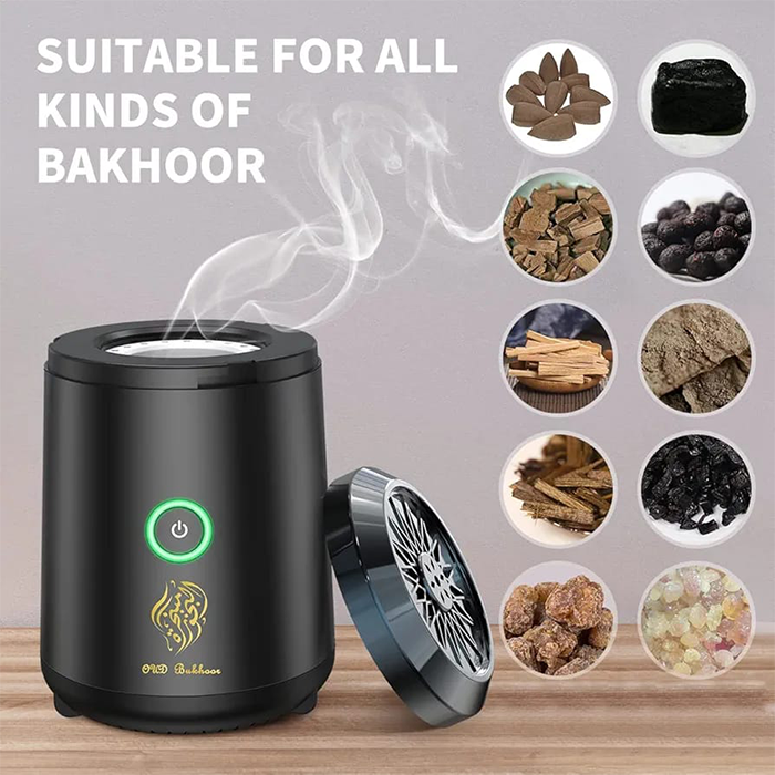 Electric Oud Bakhoor Incense Burner, Aroma Diffuser With USB Rechargeable For Home, Car suitable for all
