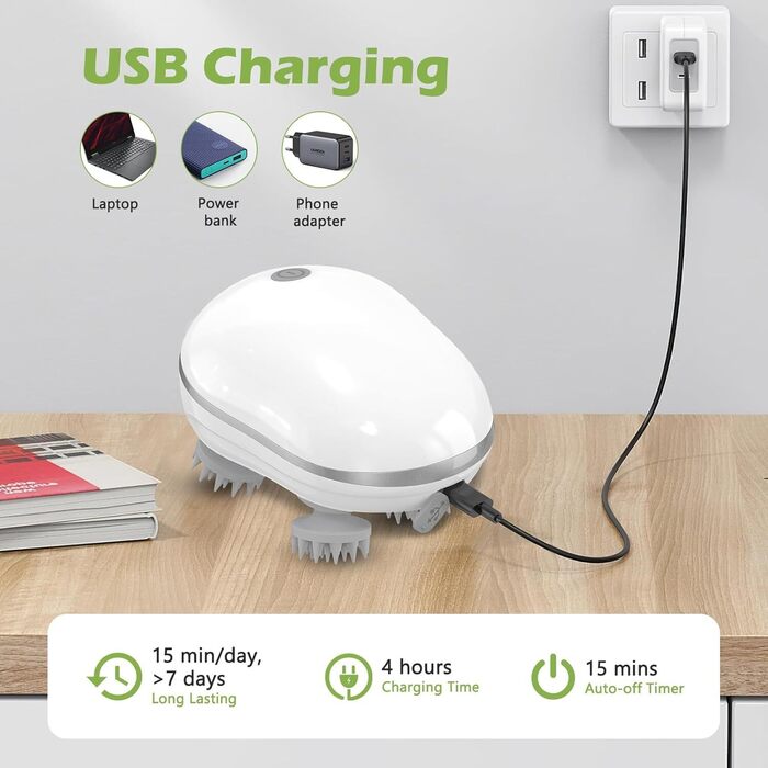 Electric Scalp Massager with Portable Handheld Head Scratcher Massager USB Charging