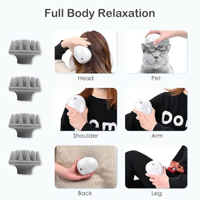 Electric Scalp Massager with Portable Handheld Head Scratcher Massager full body relaxation