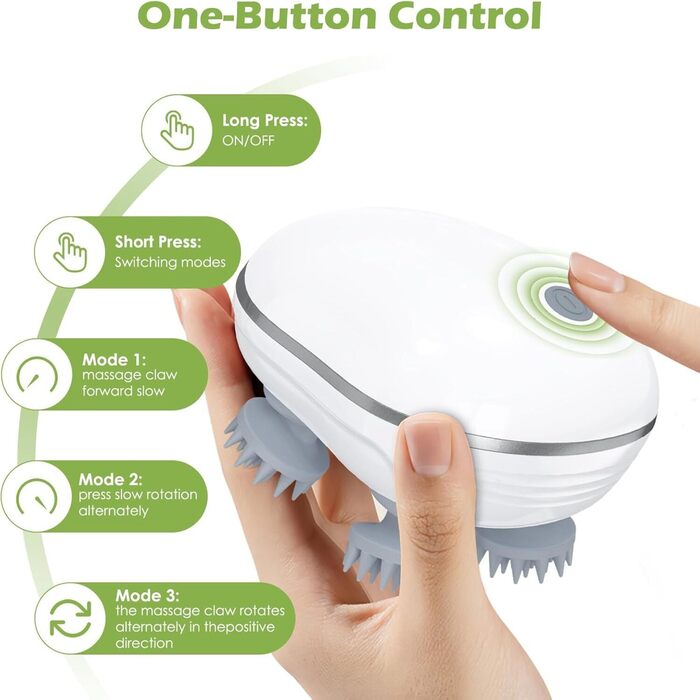 Electric Scalp Massager with Portable Handheld Head Scratcher Massager one button control
