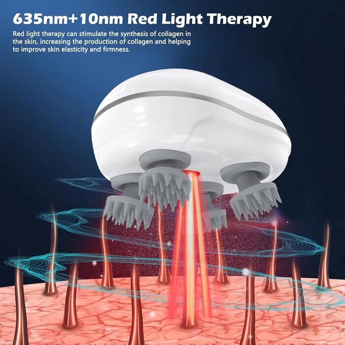 Electric Scalp Massager with Portable Handheld Head Scratcher Massager red light therapy