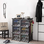 Elegant black shoe cabinet Qatar style, space-saving shoe closet by Homesouq Qatar