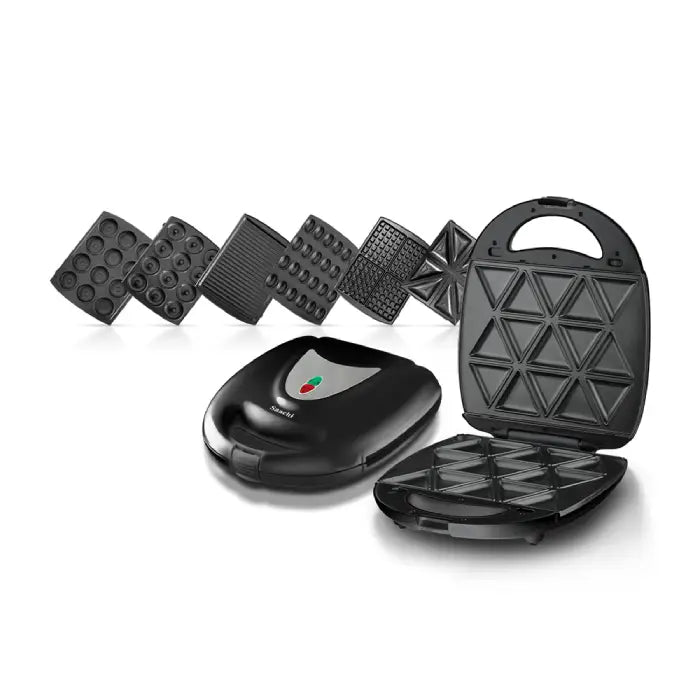 Multi snack maker removable plates set for grill waffles donuts cakes sandwiches Homesouq Qatar