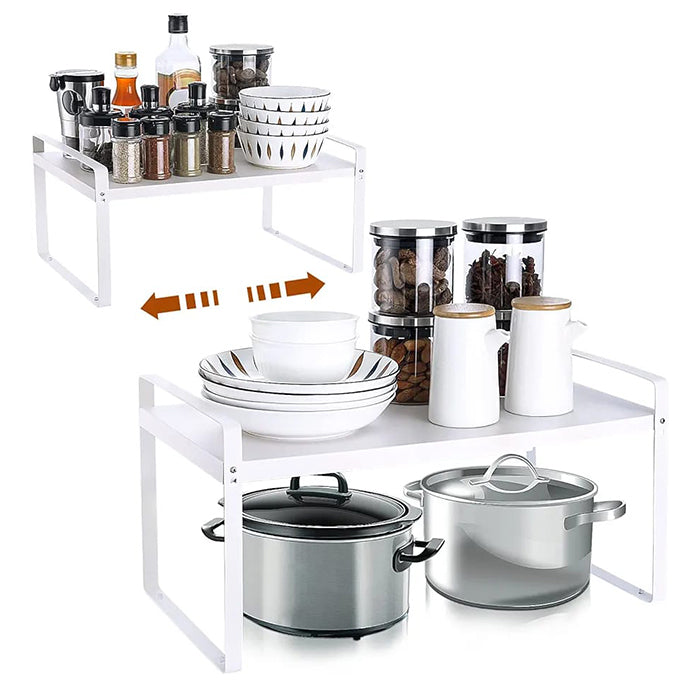 Expandable Kitchen Storage Rack, Cabinet Insert For Kitchen Cupboard, Countertop Storage Organizer high quality