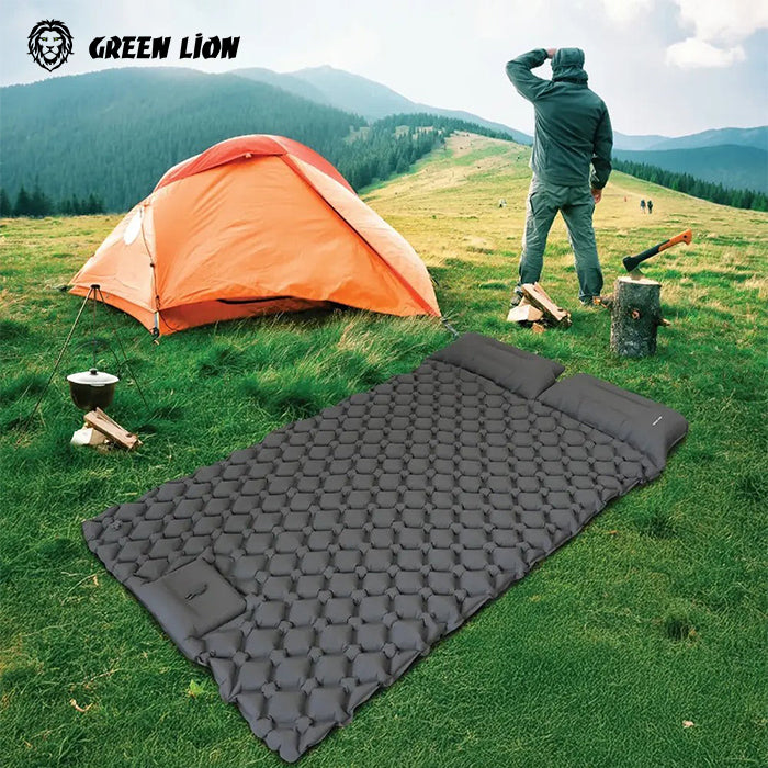 Green Lion Air Mattress double inflatable air bed for camping and indoor sleep use in Qatar