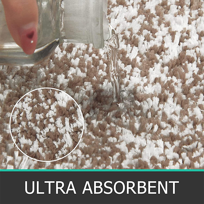 Extra Thick Microfiber Striped Door Mat, Non-Slip Extra Soft and Absorbent Bath Mats ultra absorbent