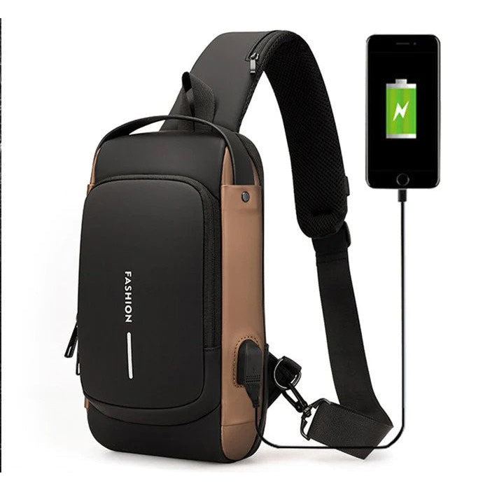 Waterproof Shoulder Travel Sling Bag with USB Port Homesouq Home Souq
