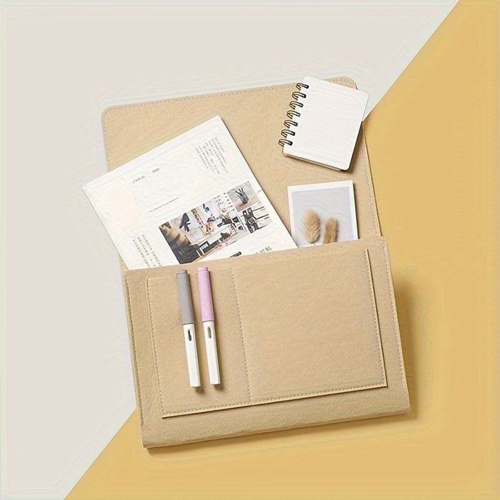 Felt Bedside Storage Bag - Sofa Bed Hanging Pocket Organizer for Remote, Books, Laptop easy to store