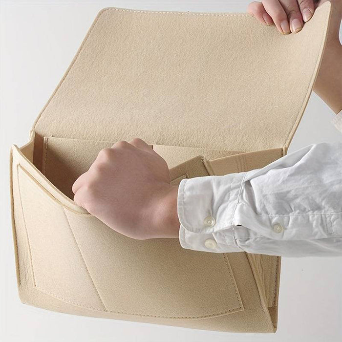 Felt Bedside Storage Bag - Sofa Bed Hanging Pocket Organizer for Remote, Books, Laptop soft