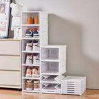 Foldable Shoe Organizer Stackable Shoe Box Collapsible Clear Shoe Storage Easy storage