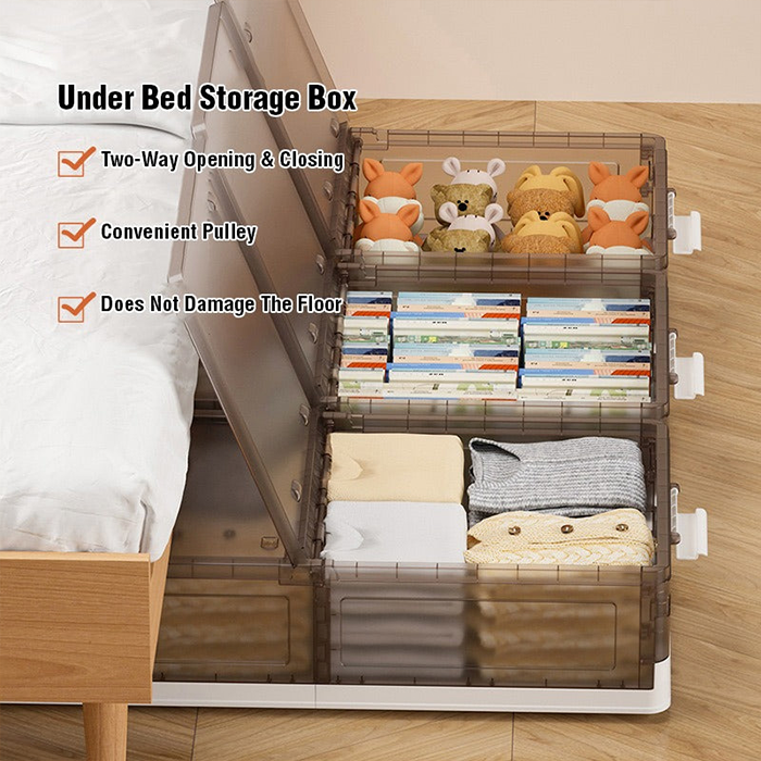 Foldable Under Bed Rolling Storage Organizer Container, Multi-purpose Storage Bin For Bedroom storage box
