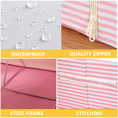 72L Foldable Cloth Storage Organizer Box, Large Capacity Wardrobe Organizer with Steel Frame Support water proof