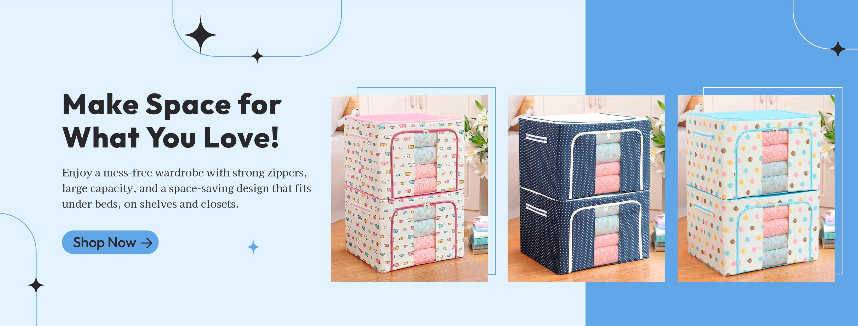 Foldable Wardrobe Organizer Cloth Storage Box for Clothing _ Homesouq – Home Souq -Desktop Banner