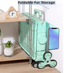 Folding Shopping Cart,  Foldable with Brake System and Adjustable Handle portable and foldable