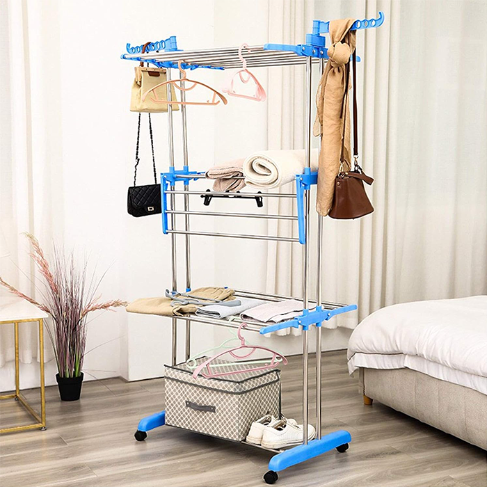 Folding Double Supported 3 Layer Cloth Drying Stand Laundry Dryer 3 layer structure