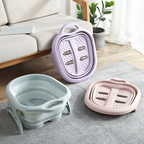 Folding Foot Tub Portable Foot Wash Tub Massage Bucket Travel Folding Bucket with 4 Massage Balls Bathing Feet portable 

