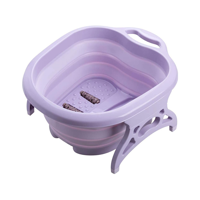 Folding Foot Tub Portable Foot Wash Tub Massage Bucket Travel Folding Bucket with 4 Massage Balls Bathing 

