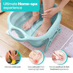 Folding Foot Tub Portable Foot Wash Tub Massage Bucket Travel Folding Bucket with 4 Massage Balls Bathing 
home spa experience