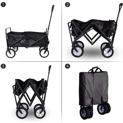 Folding Trolley Wagon Cart, Collapsible Trolley With Wheels With Removable Cover Bag easy to fold