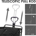 Folding Trolley Wagon Cart, Collapsible Trolley With Wheels With Removable Cover Bag telescopic pull road