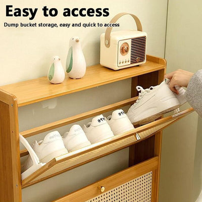 Freestanding Shoe Rack, Narrow Shoe Rack Organizer Shelves easy to access